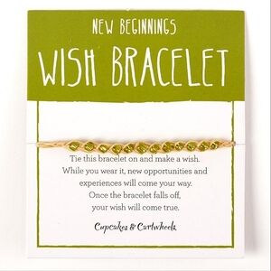 NWT Cupcakes & Cartwheels New Beginnings Wish Bracelet Green